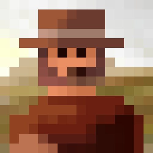 A pixelated version of Clint Eastwood
