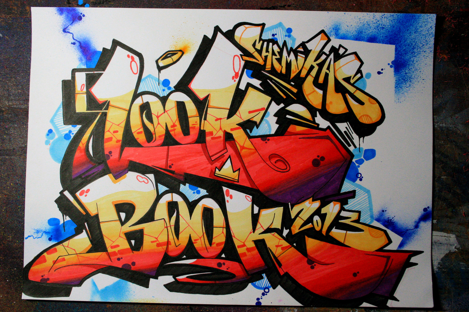 Graffiti cover reads "Look Book"